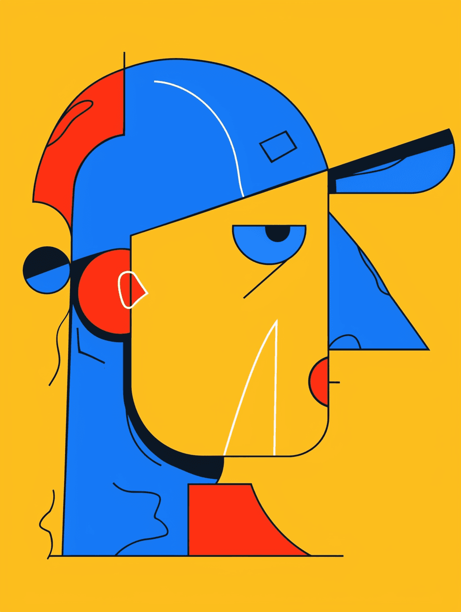 Abstract Face Seek original repeating artwork