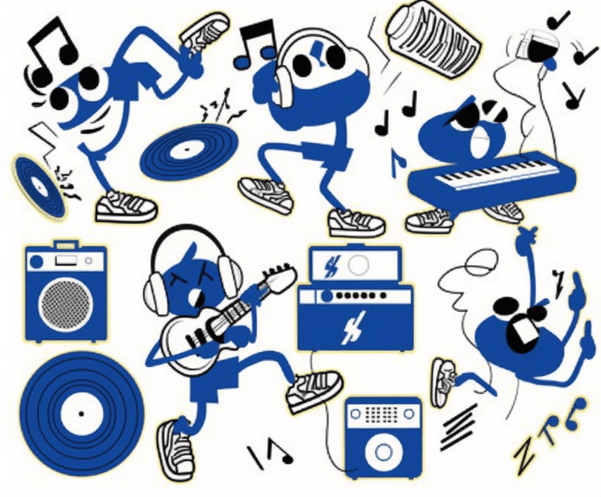 Music Squad original repeating artwork