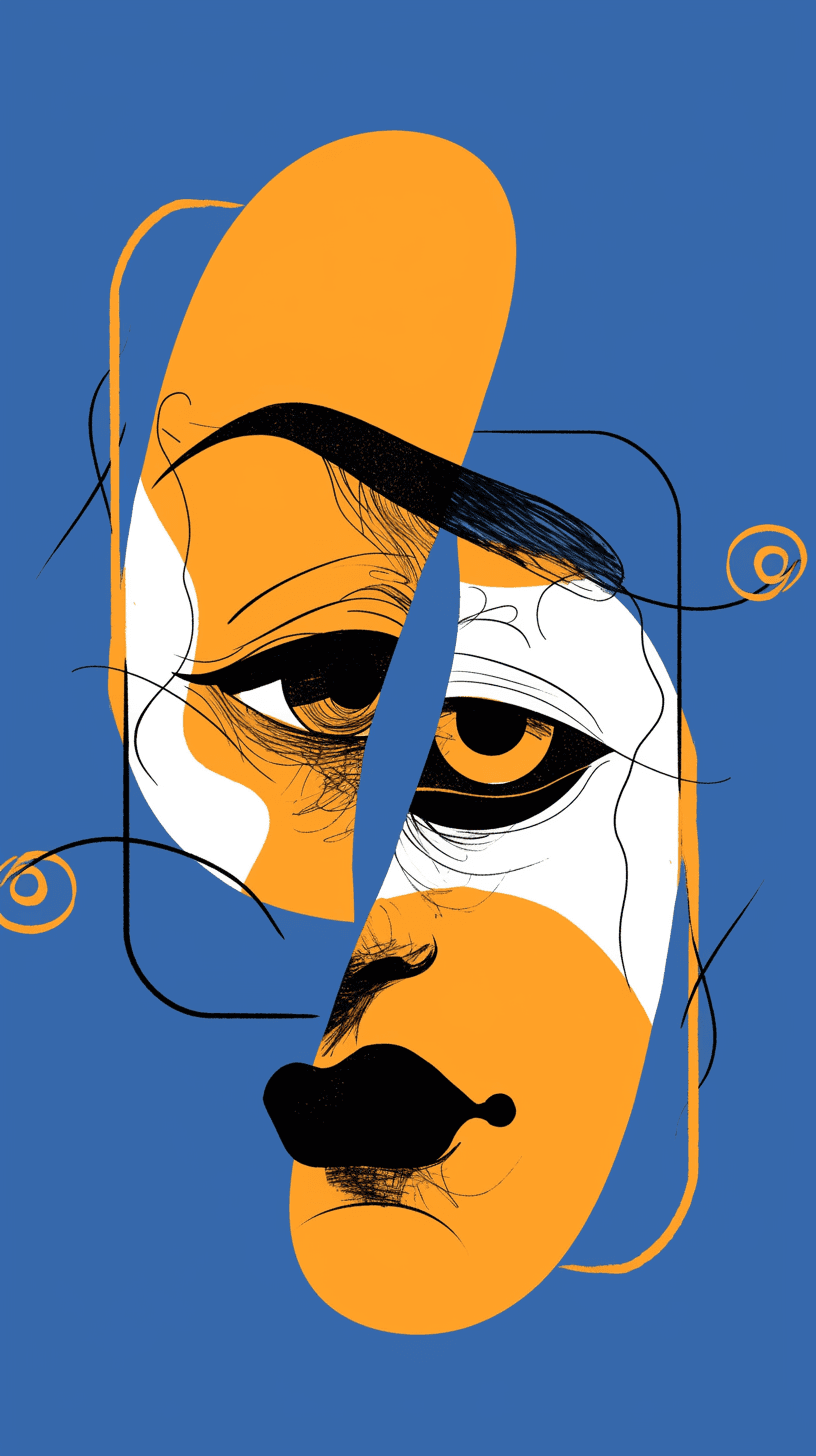 Abstract Face 359 original repeating artwork