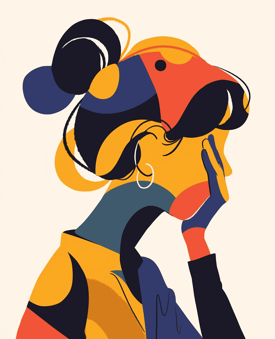 Abstract Woman Squad original repeating artwork