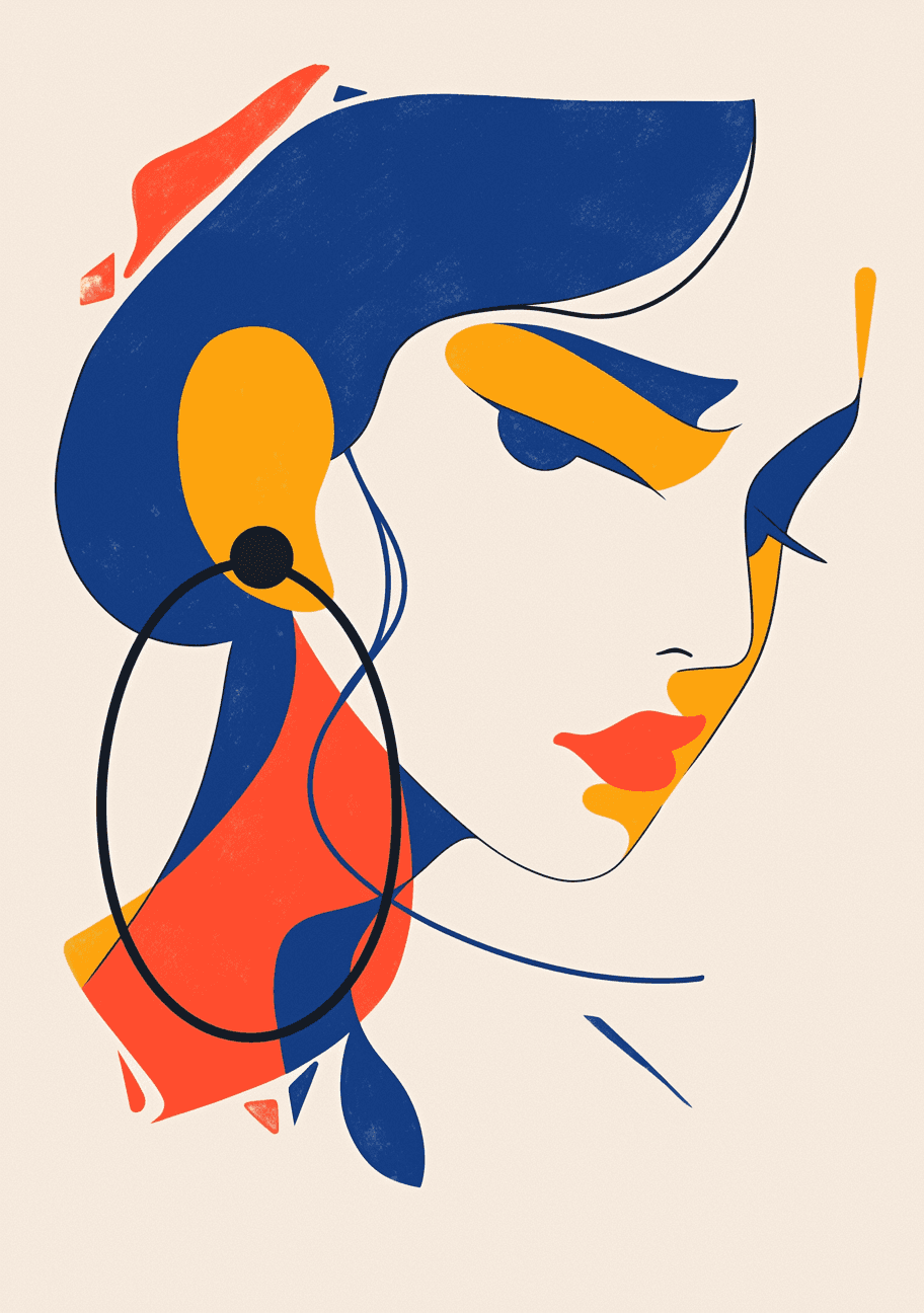 Abstract Woman Spin original repeating artwork