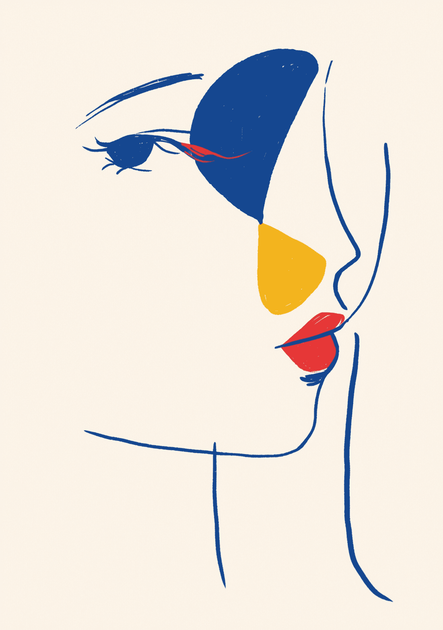 Abstract Face Dusk original repeating artwork