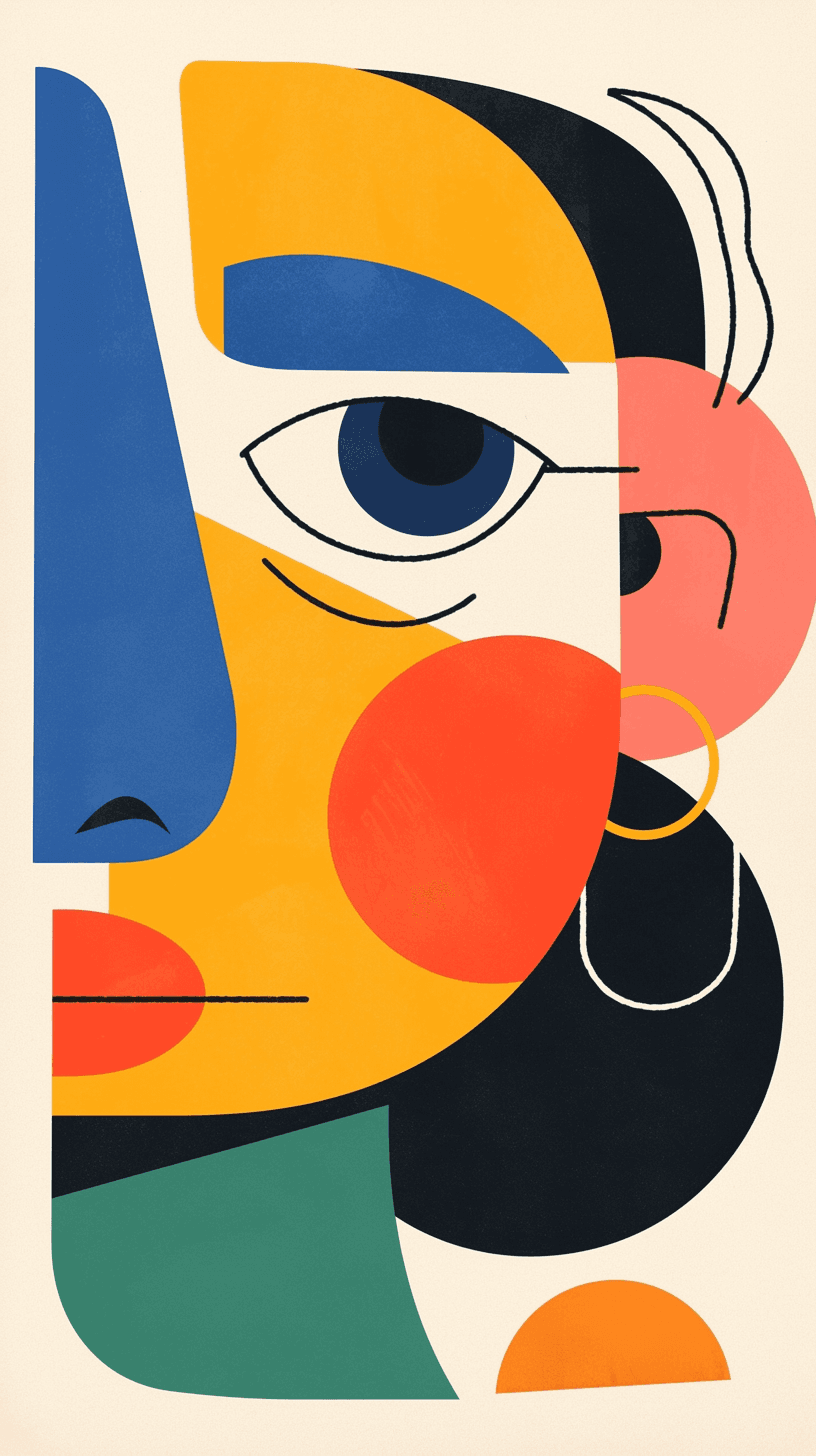 Abstract Face Drift original repeating artwork