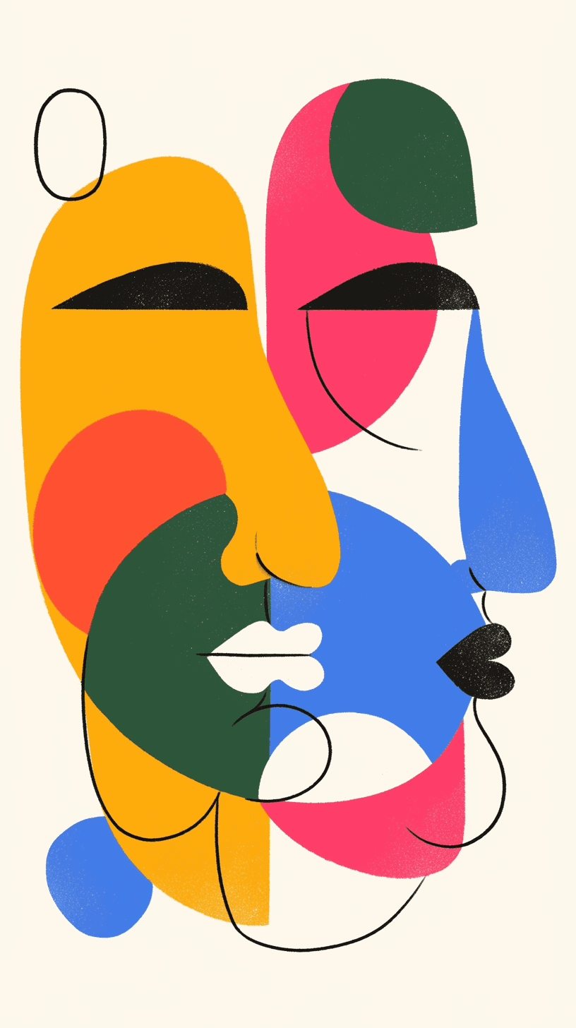 Abstract Face 172 original repeating artwork