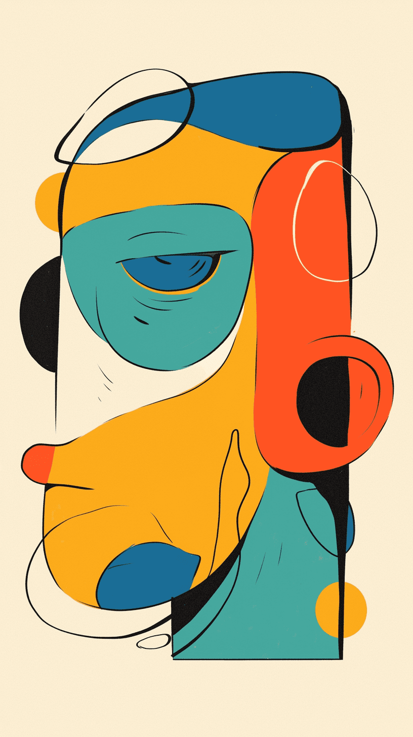 Abstract Face Avenue original repeating artwork