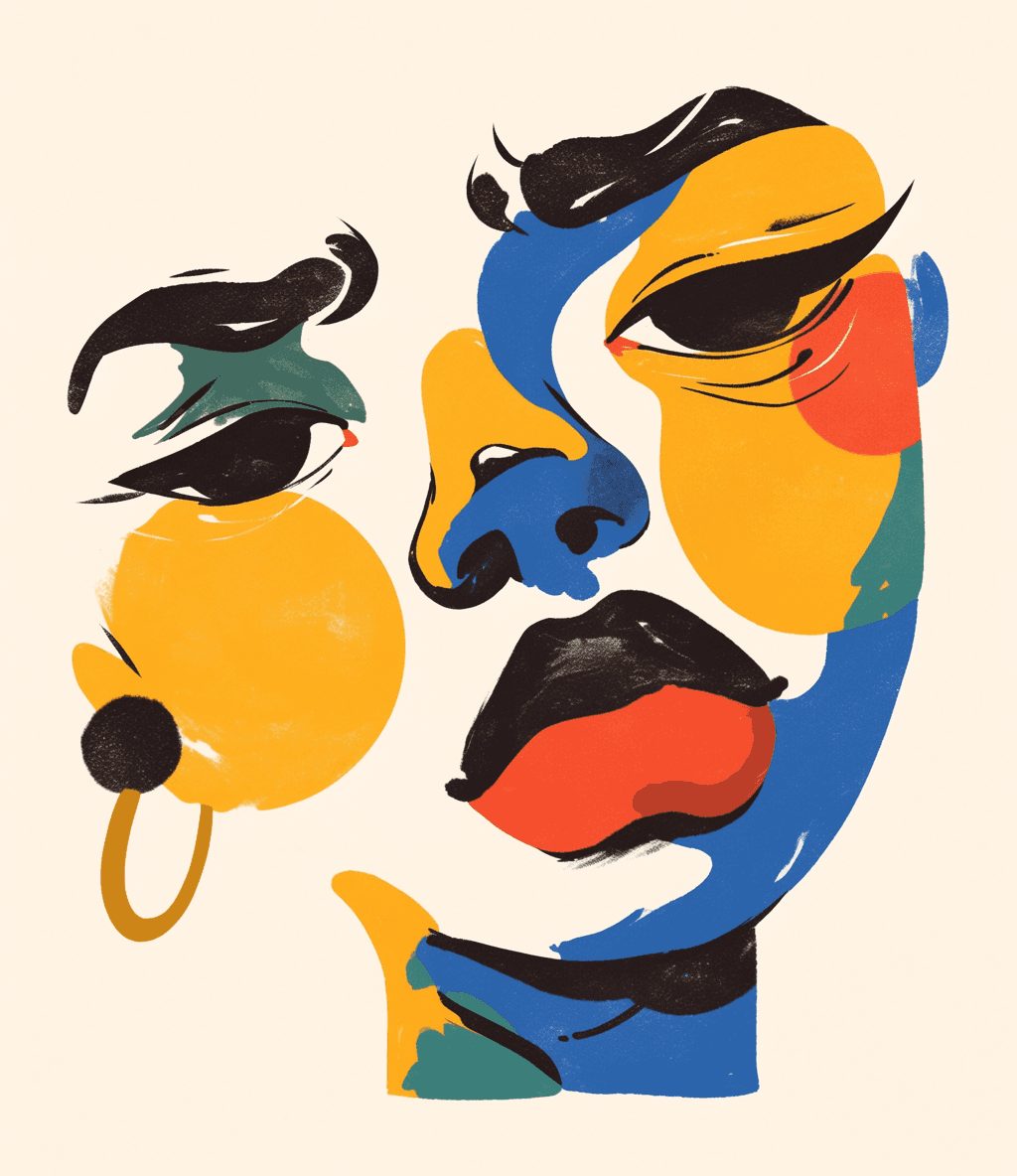 Abstract Face 435 original repeating artwork