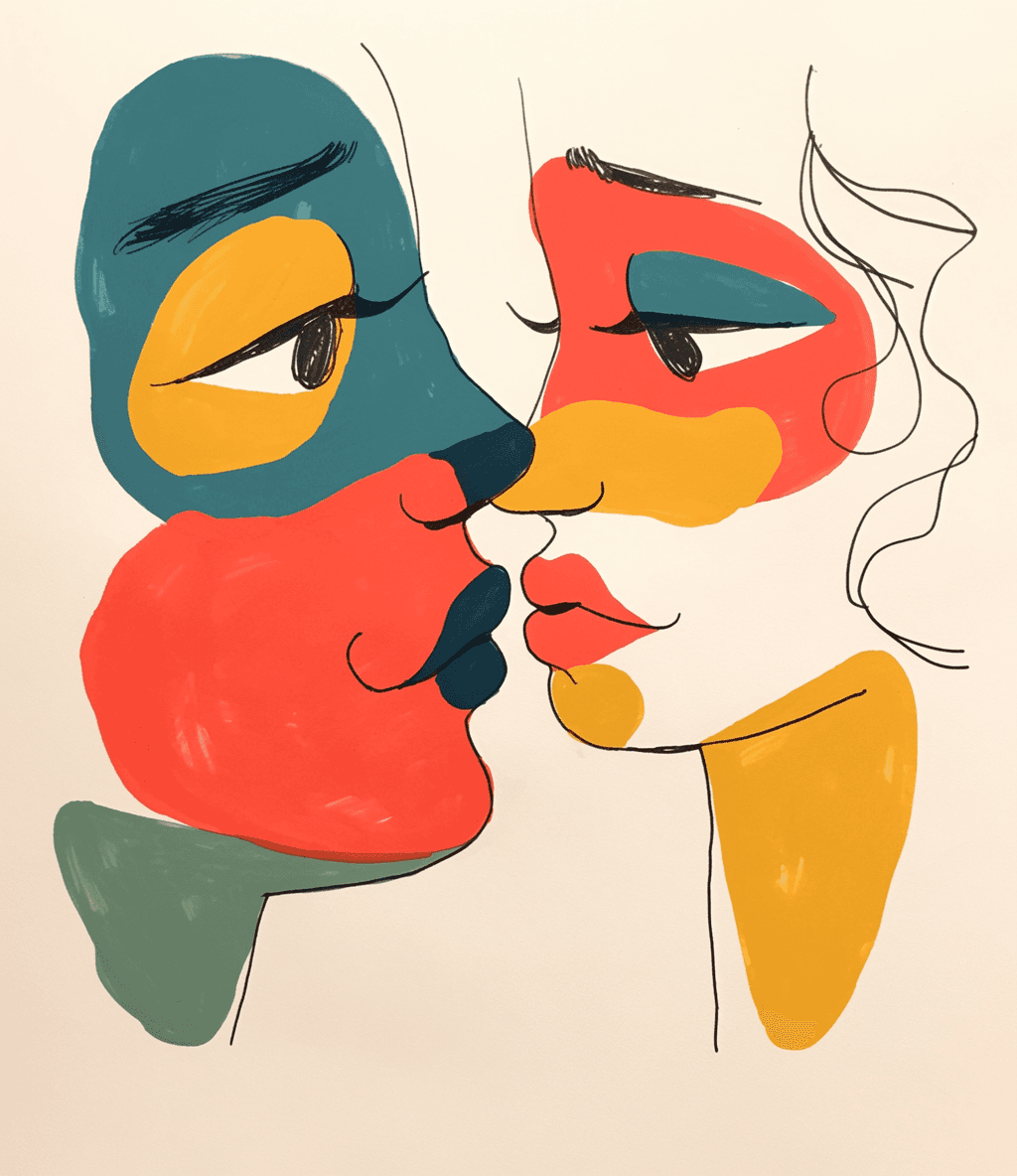 Abstract Face Twilight original repeating artwork