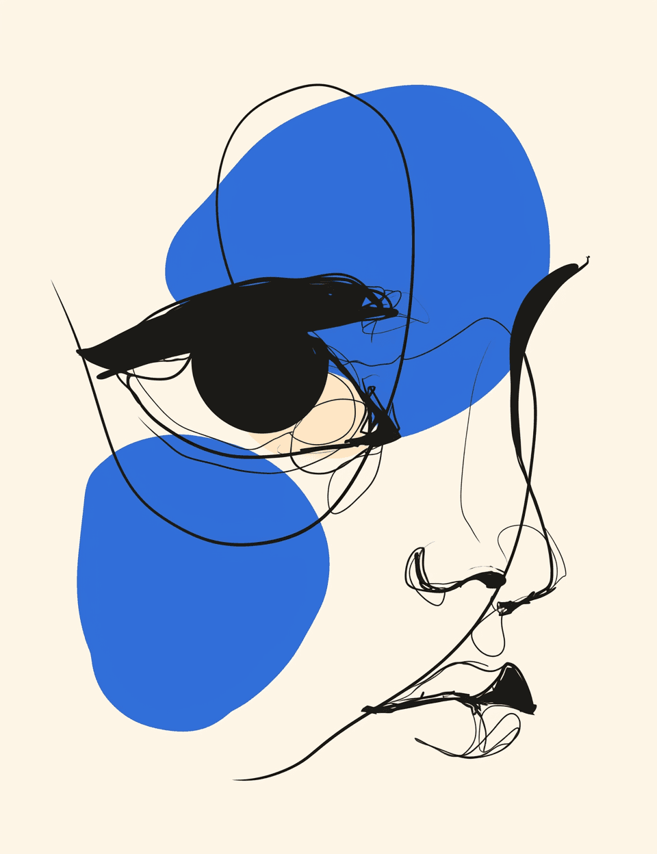 Abstract Face 186 original repeating artwork