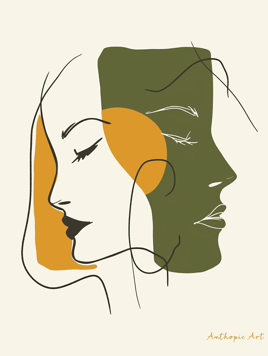 Abstract Face Valley original repeating artwork