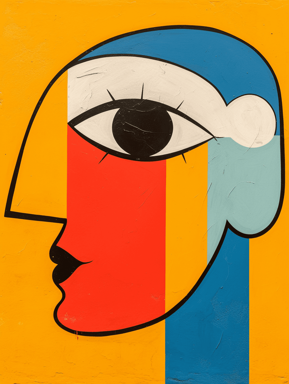 Abstract Face Parade original repeating artwork