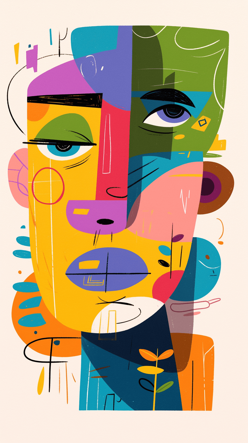 Abstract Face 403 original repeating artwork