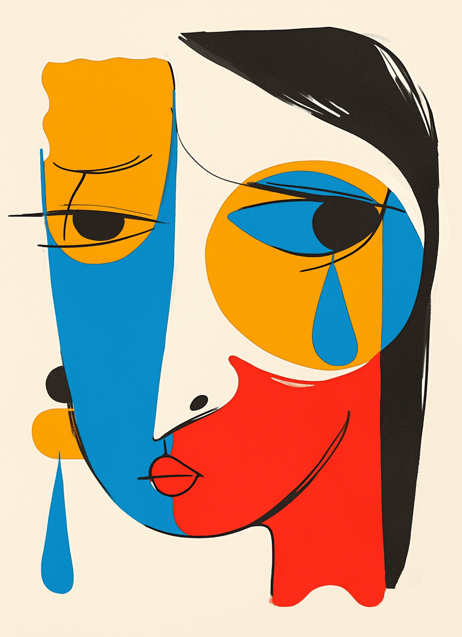 Abstract Face Press original repeating artwork