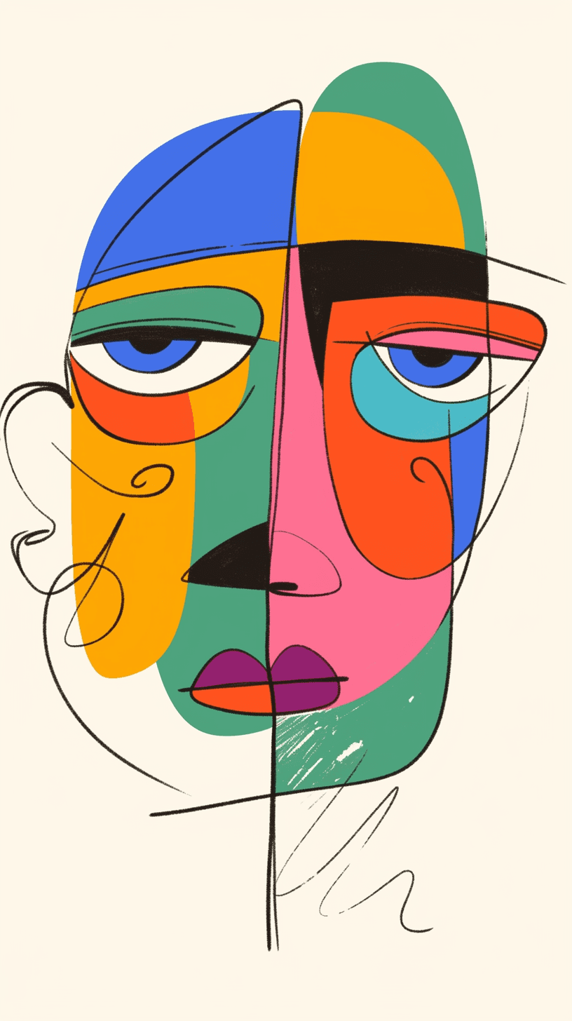 Abstract Face 145 original repeating artwork
