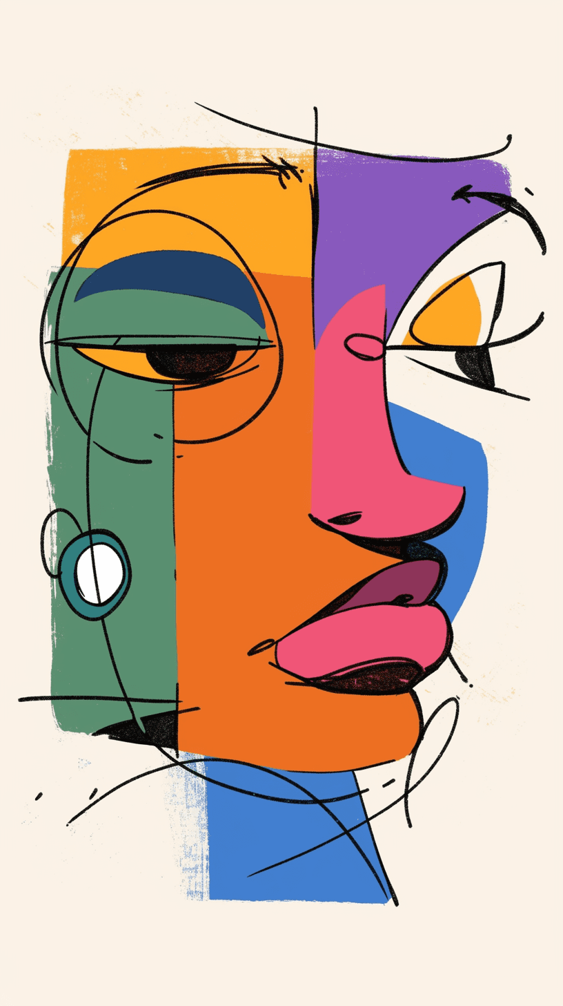 Abstract Face Street original repeating artwork