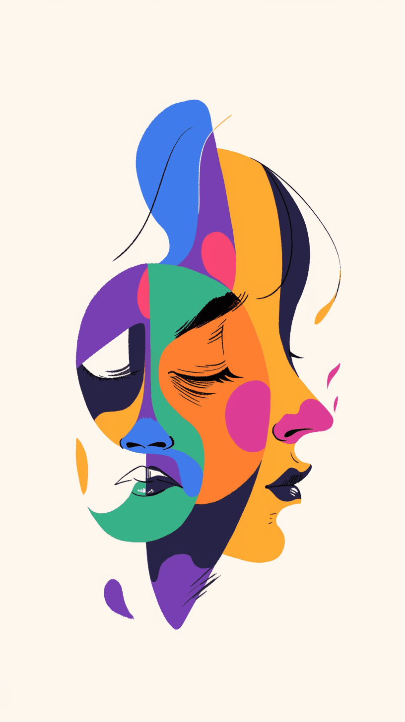 Abstract Face 542 original repeating artwork