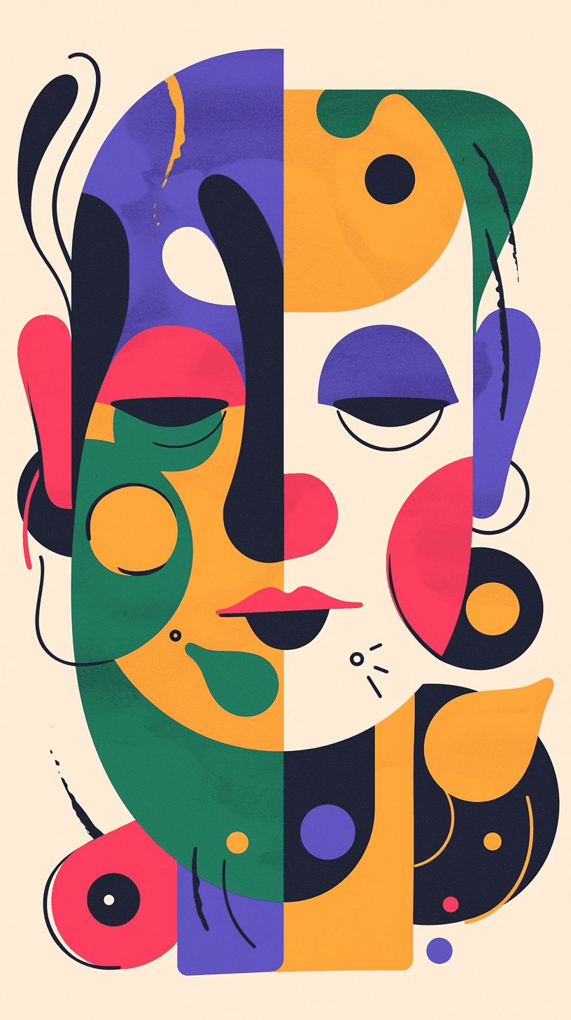 Abstract Face 426 original repeating artwork