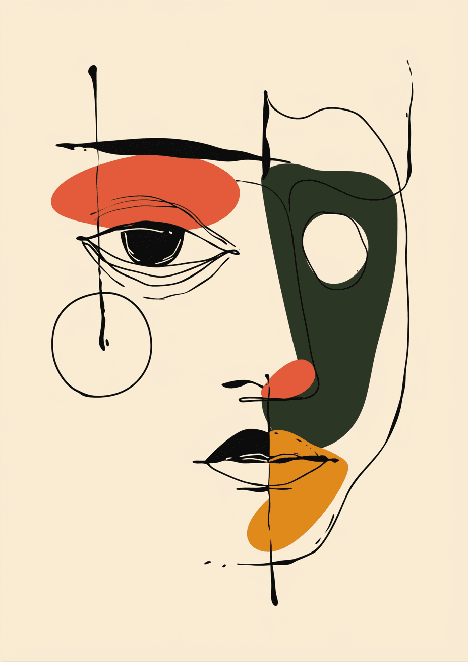 Abstract Face 009 original repeating artwork