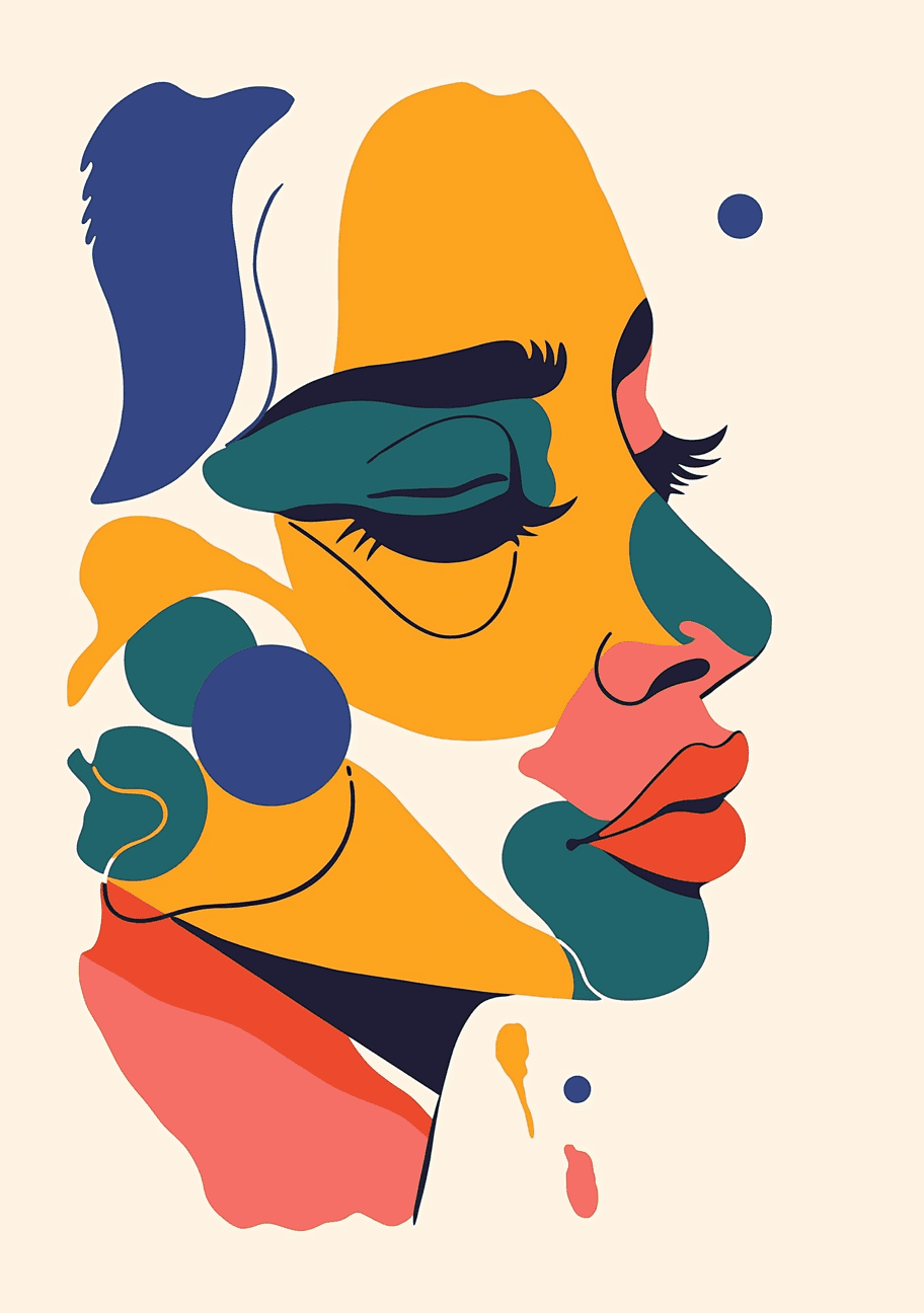 Abstract Face 071 original repeating artwork