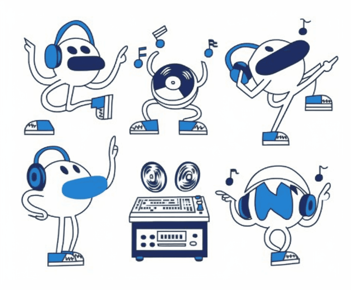 Music Crew original repeating artwork