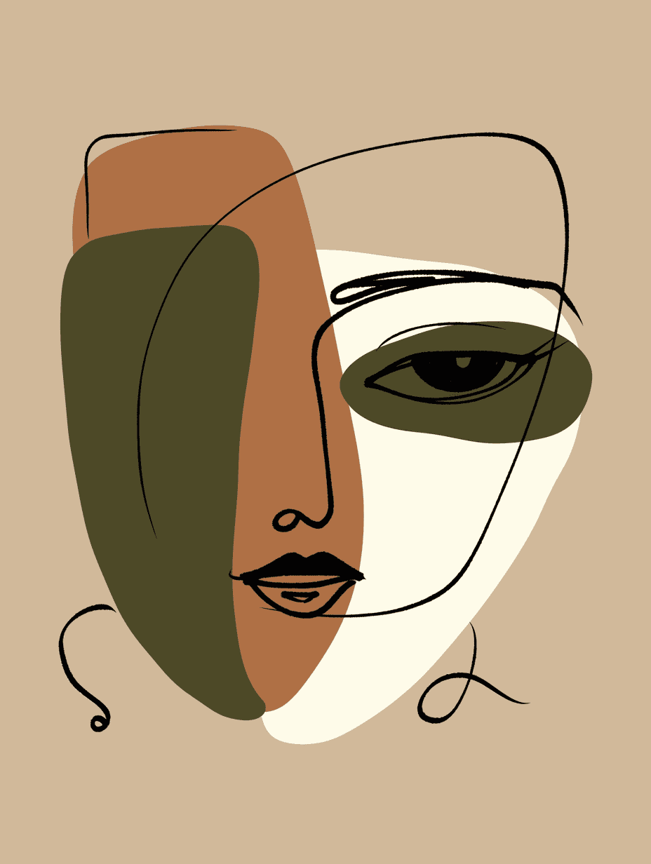 Abstract Face Glide original repeating artwork