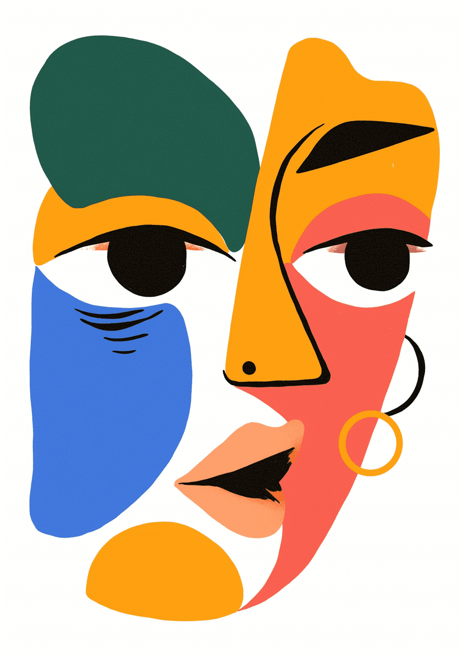 Abstract Face 365 original repeating artwork