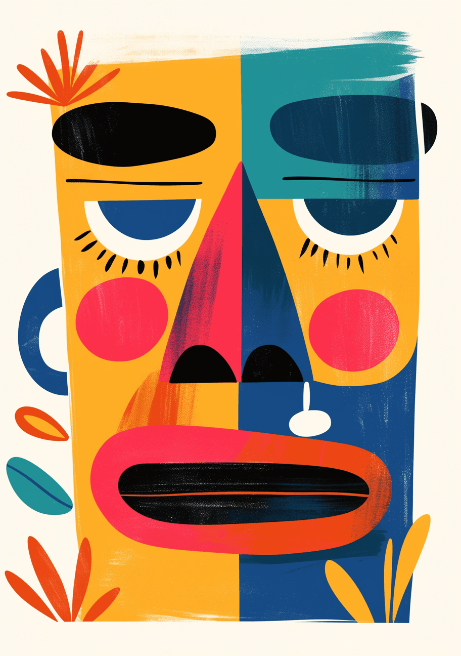 Abstract Face 624 original repeating artwork