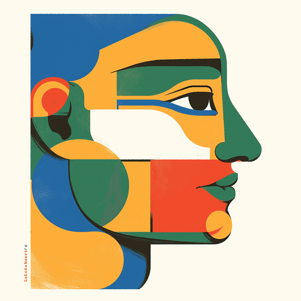 Abstract Face Mark original repeating artwork