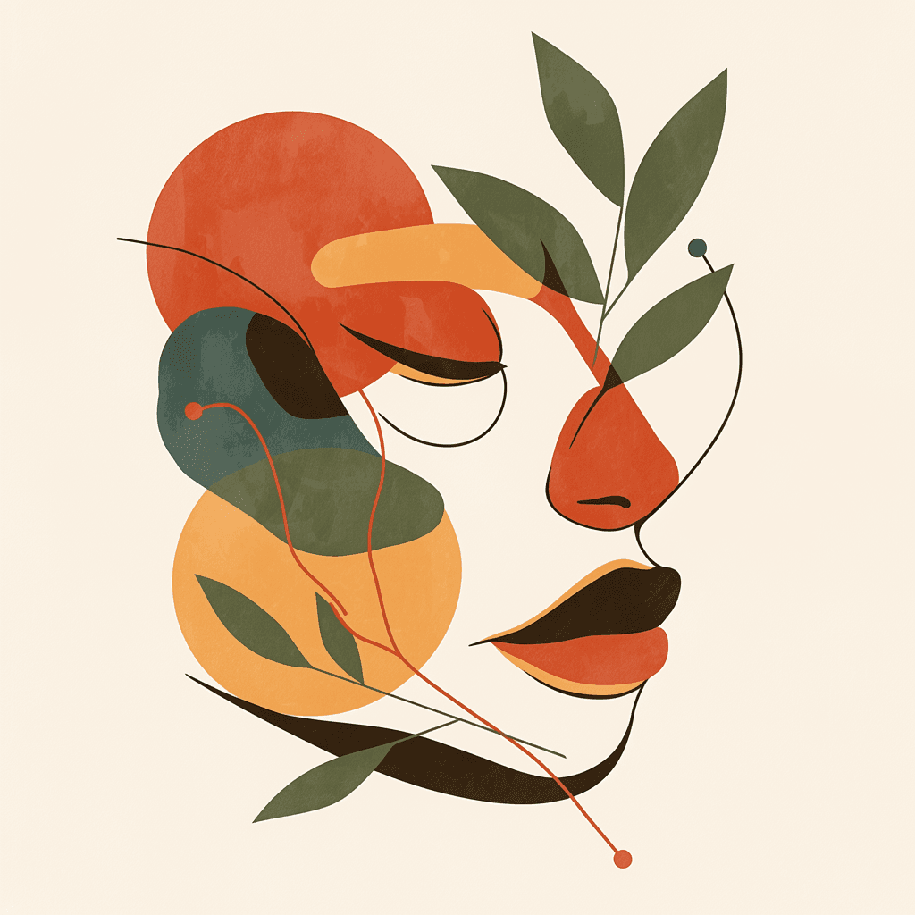 Abstract Face West original repeating artwork