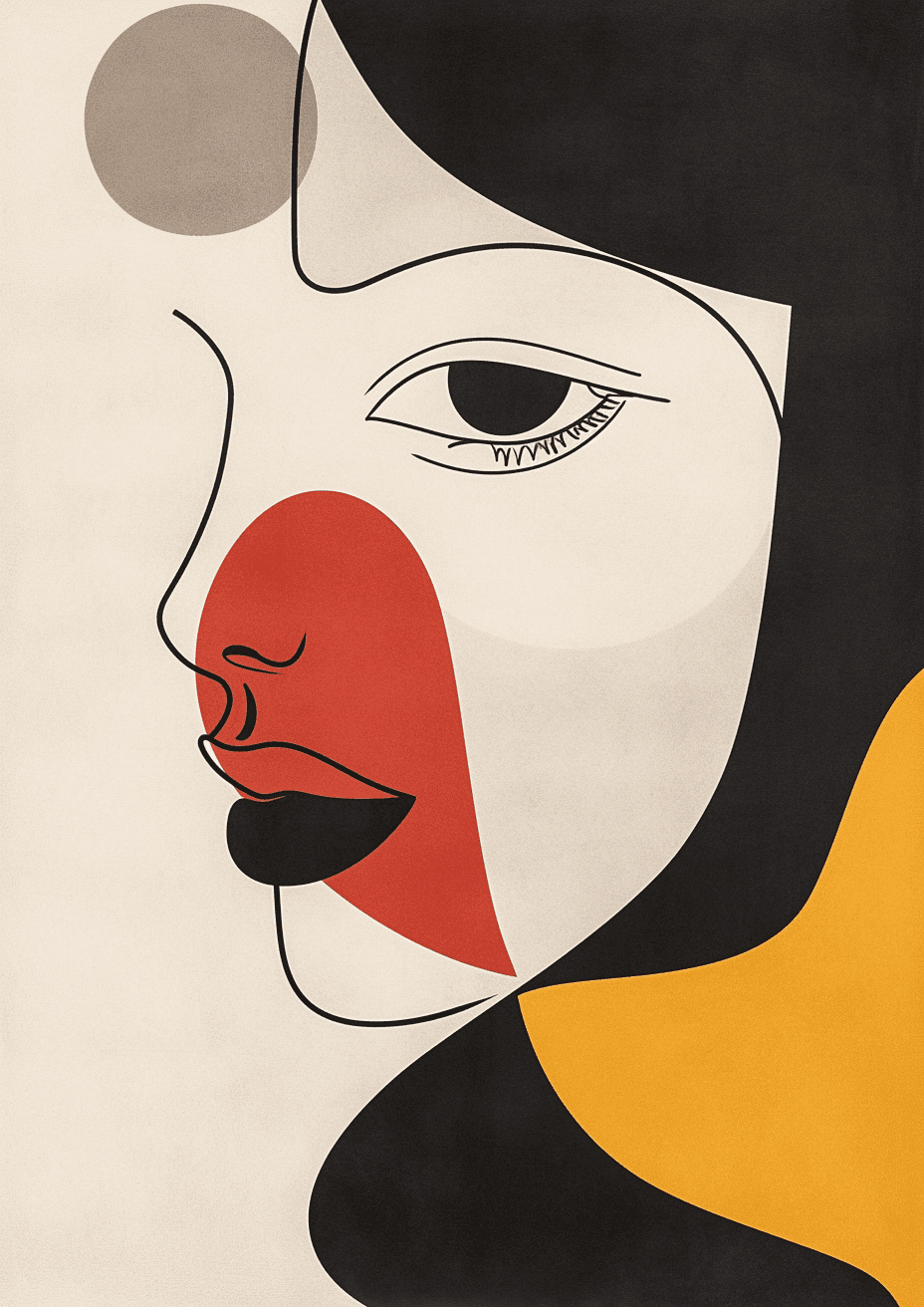 Abstract Face Buzz original repeating artwork