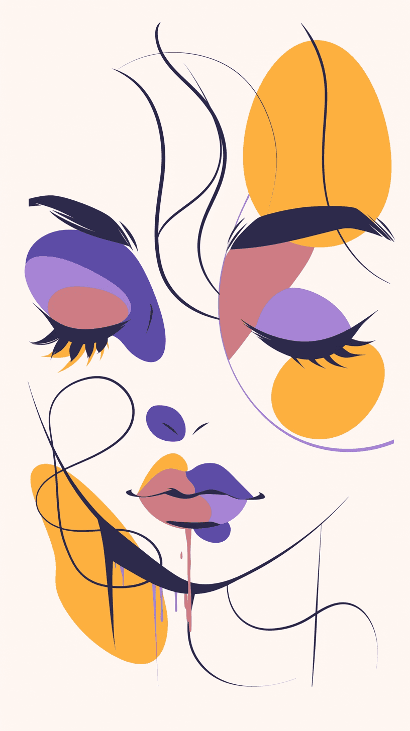 Abstract Face 091 original repeating artwork