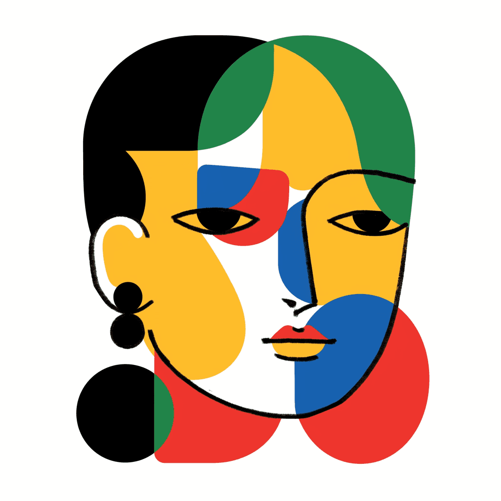 Abstract Face Spin original repeating artwork