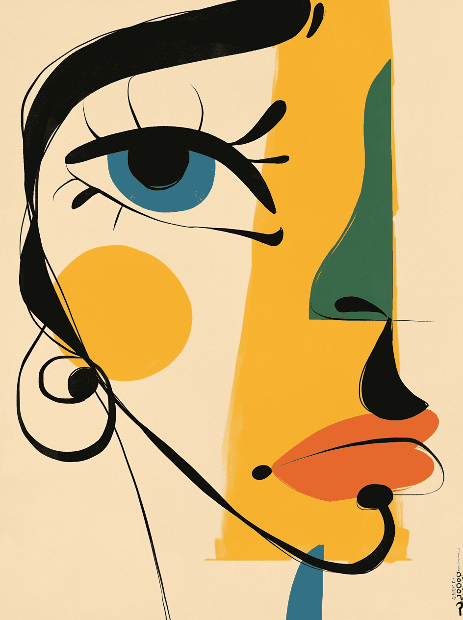 Abstract Face Chase original repeating artwork