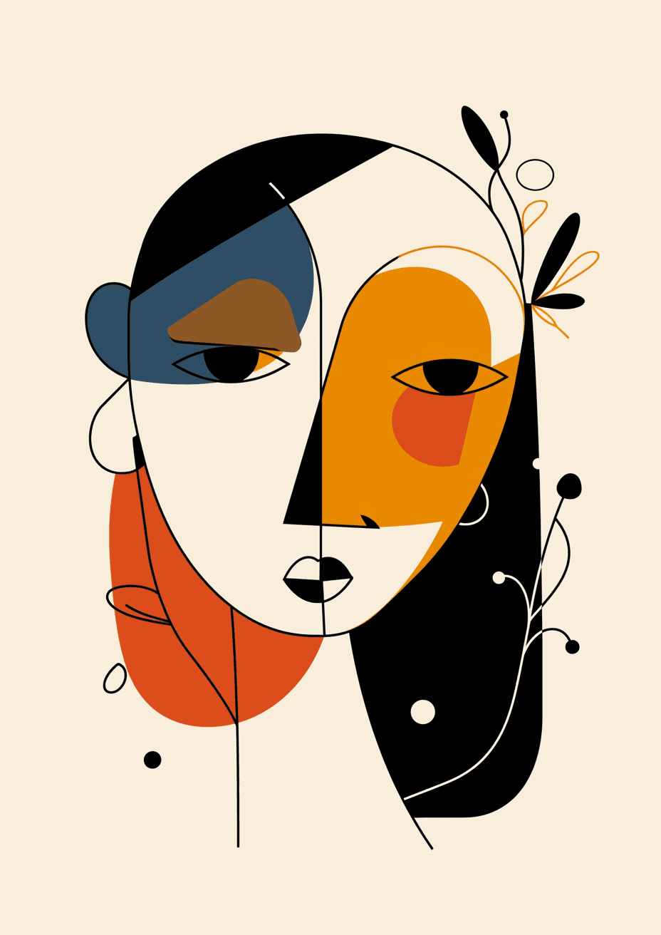Abstract Face 121 original repeating artwork