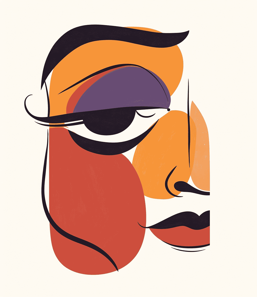 Abstract Face Point original repeating artwork