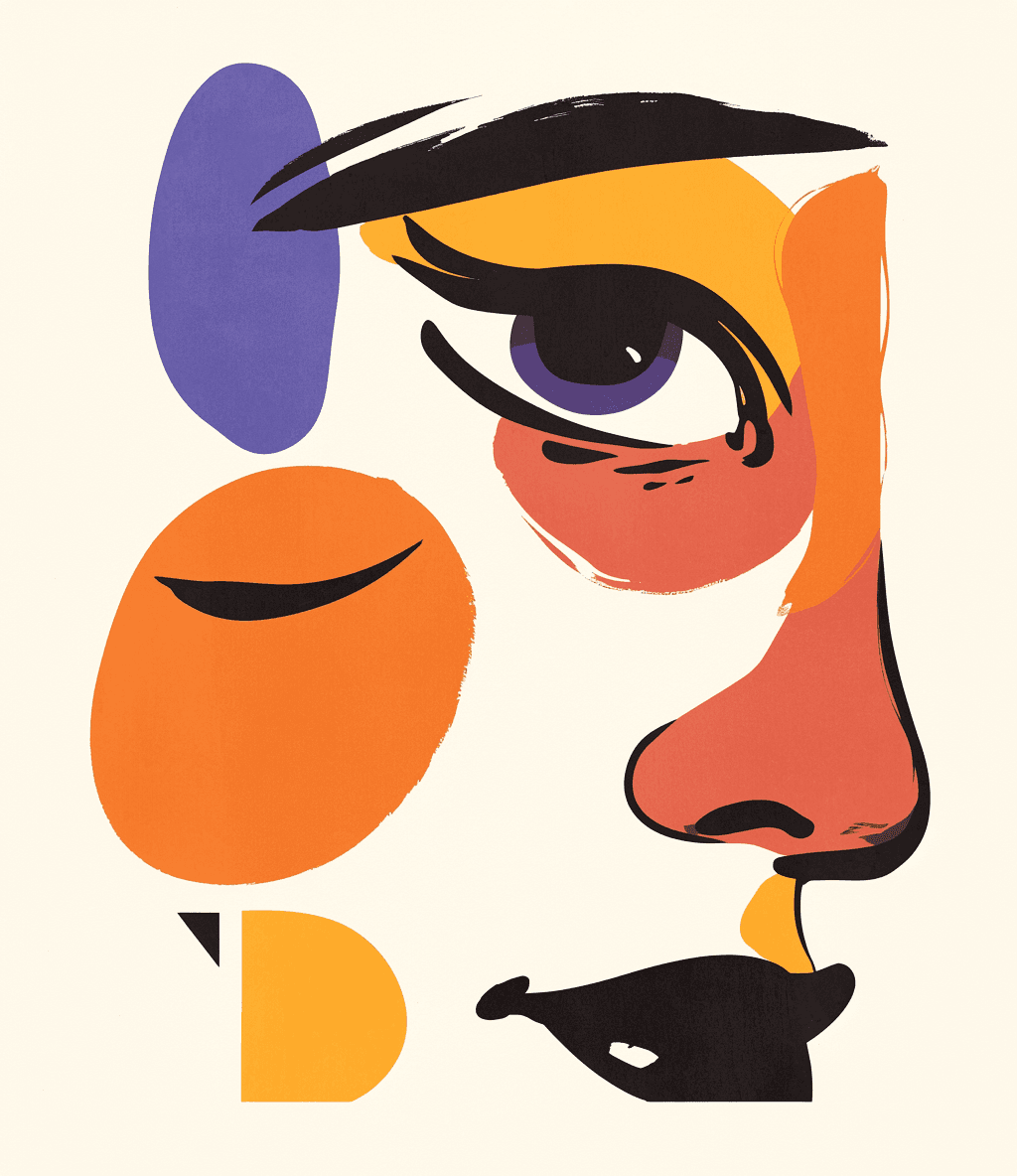 Abstract Face 090 original repeating artwork