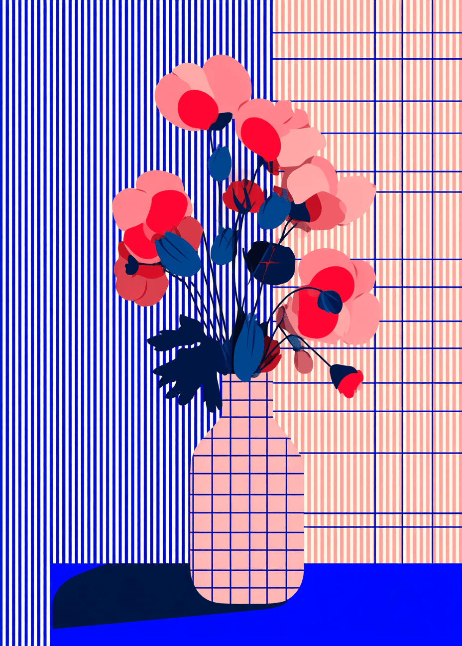 Vase Bright original repeating artwork