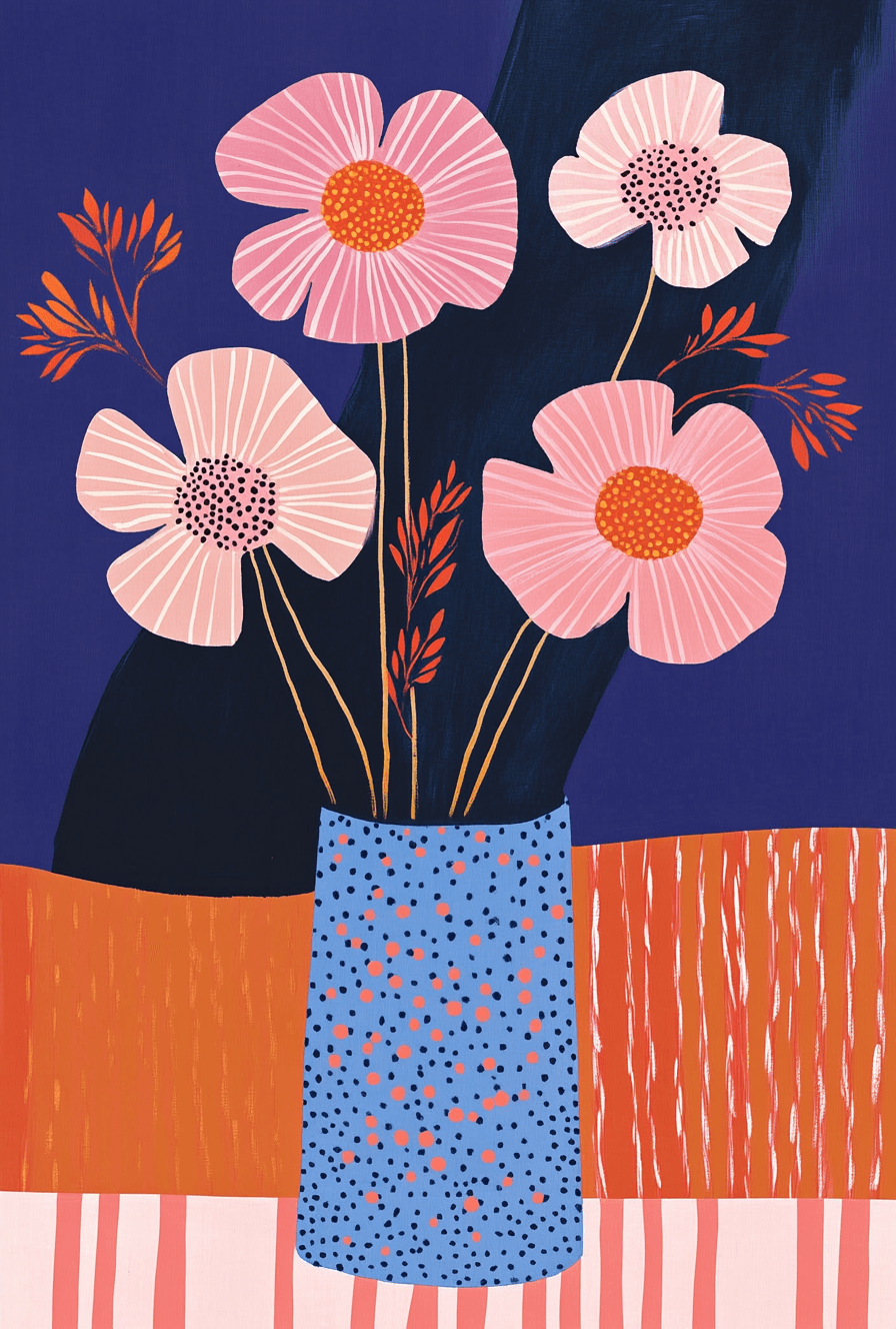 Vase Dawn original repeating artwork
