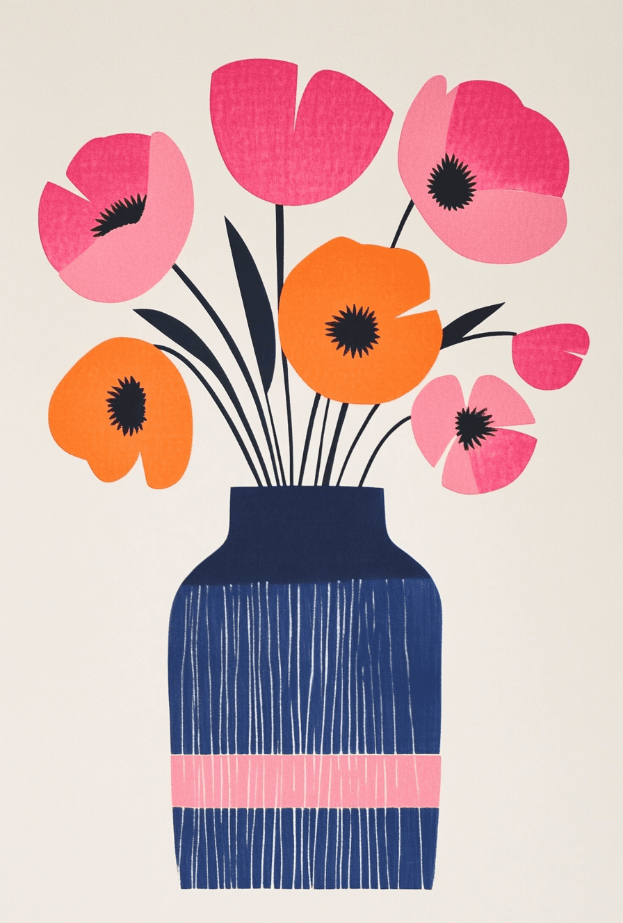 Vase Bop original repeating artwork