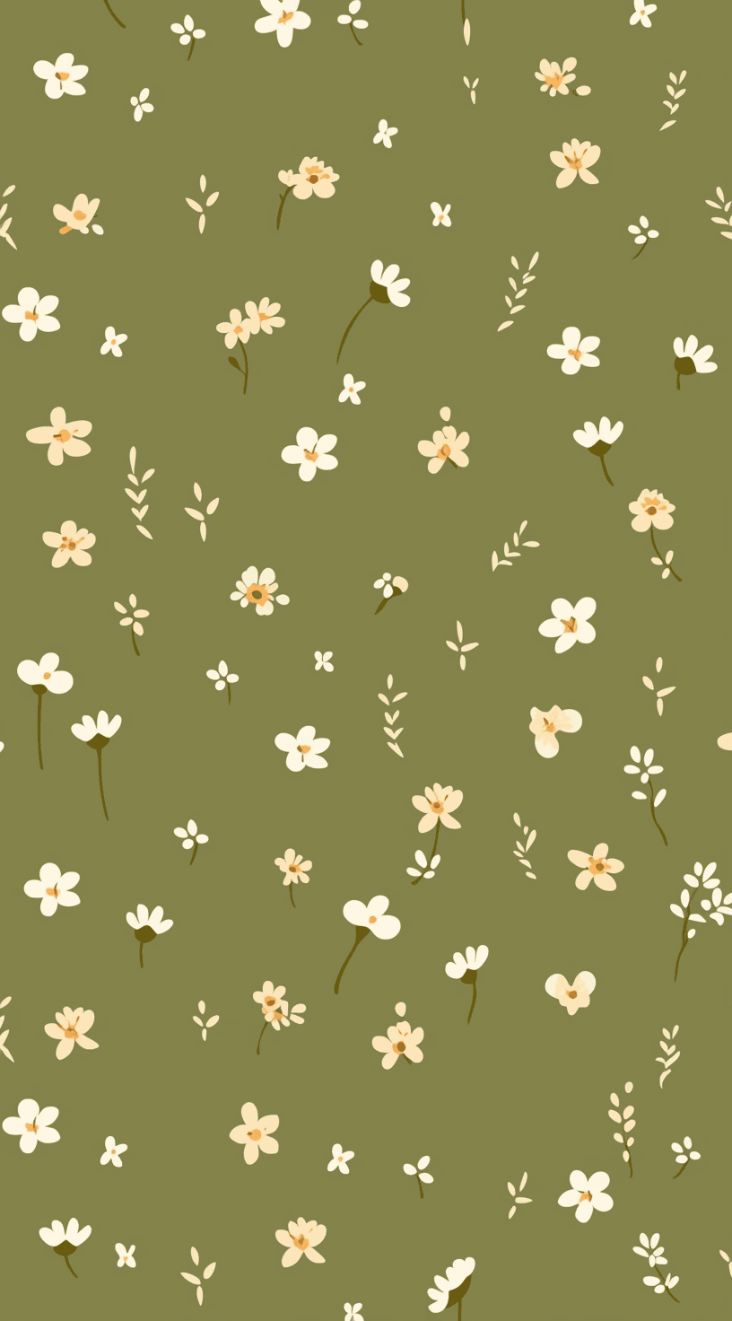 Retro Blossom Pals original repeating artwork