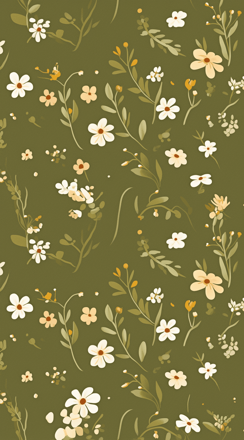 Retro Blossom Squad original repeating artwork