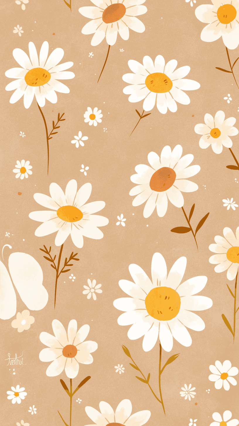 Retro Blossom Parade original repeating artwork