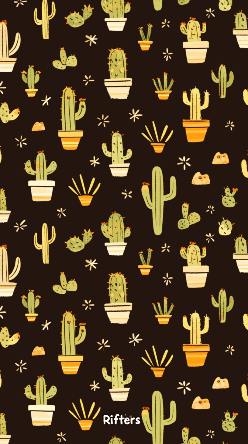 Retro Plants Club original repeating artwork