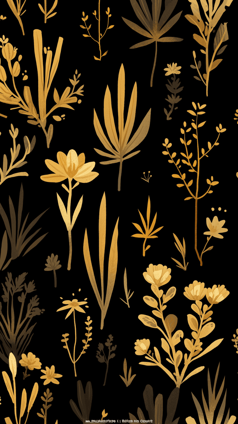 Retro Plants original repeating artwork