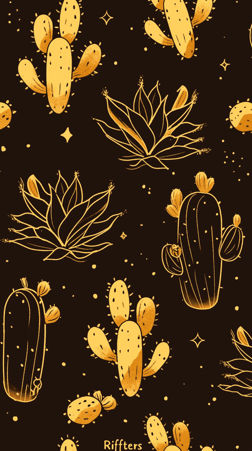 Retro Plants Crew original repeating artwork