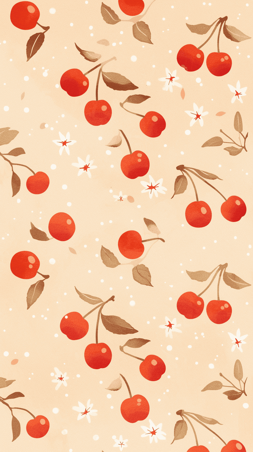 Retro Cherry Parade original repeating artwork