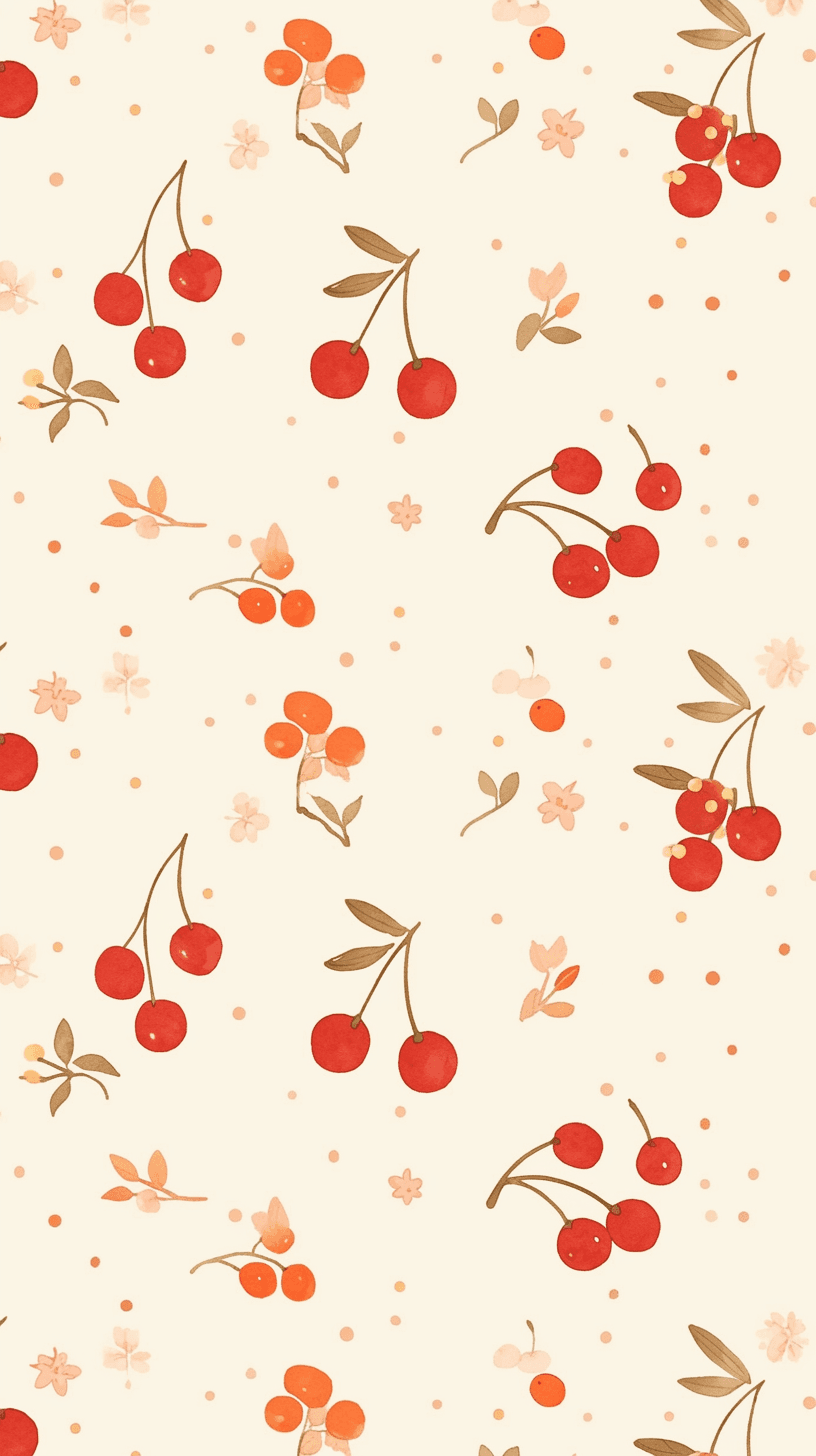Retro Cherry Carnival original repeating artwork