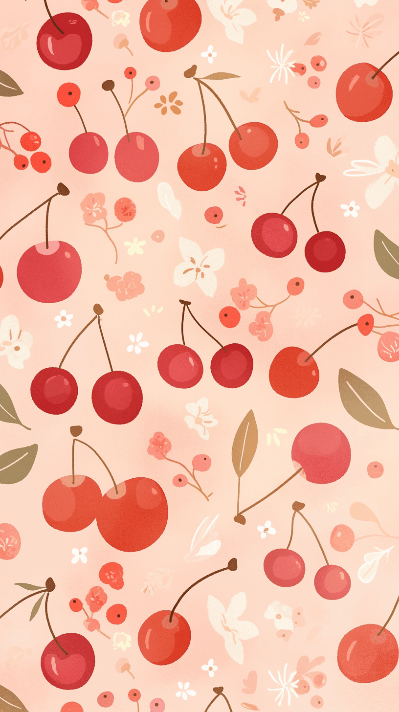 Retro Cherry Party original repeating artwork