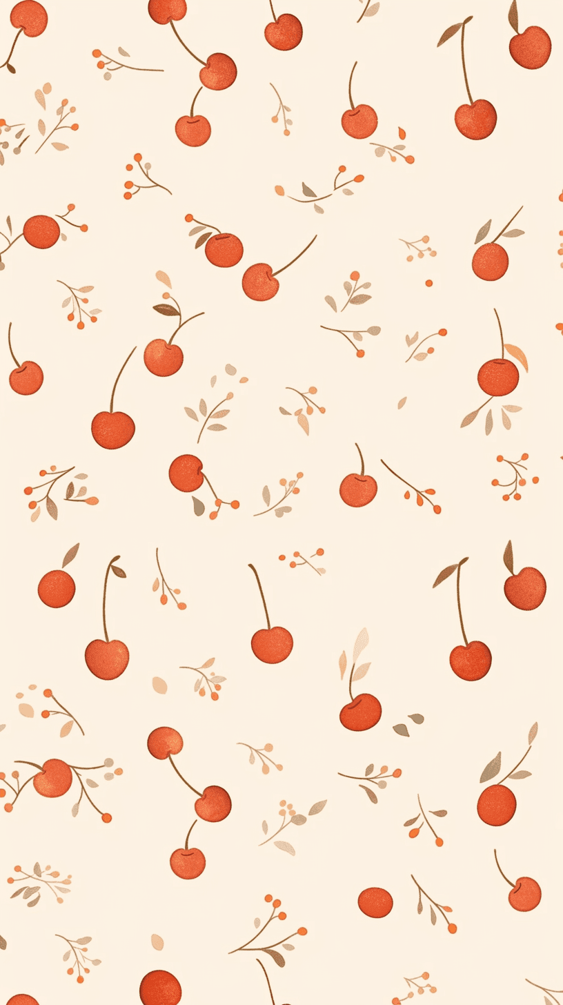 Retro Cherry Pals original repeating artwork