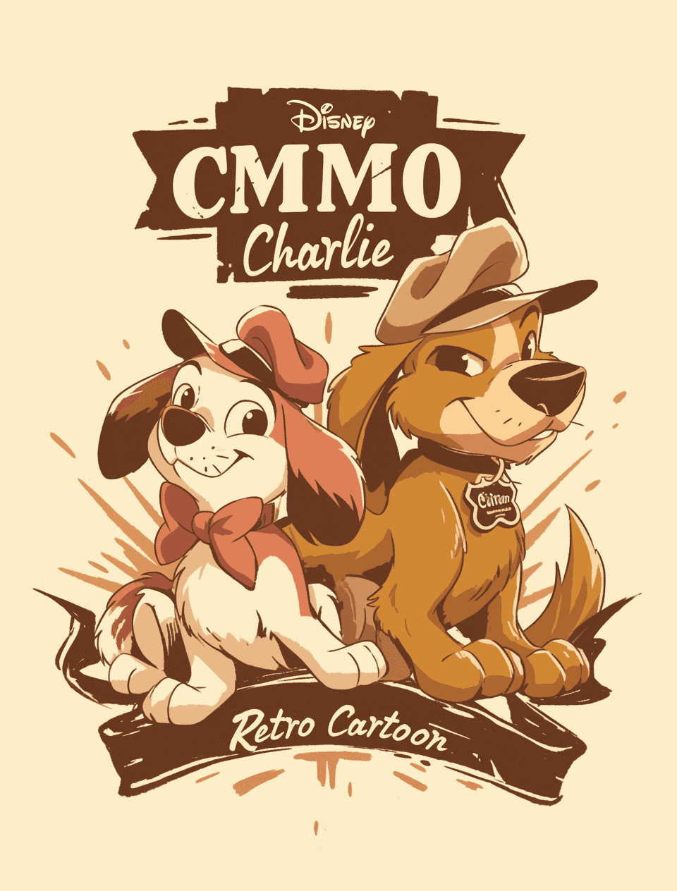 Retro Puppy Picnic original repeating artwork