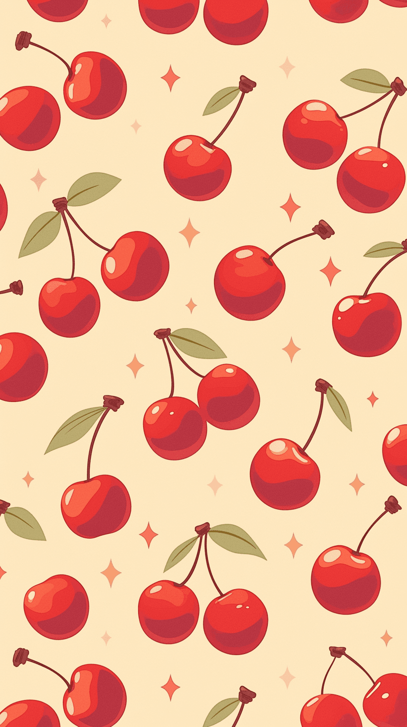 Retro Cherry Spin original repeating artwork